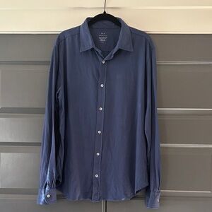 SKU Save Khaki United Men's Blue Button-Up Shirt Large